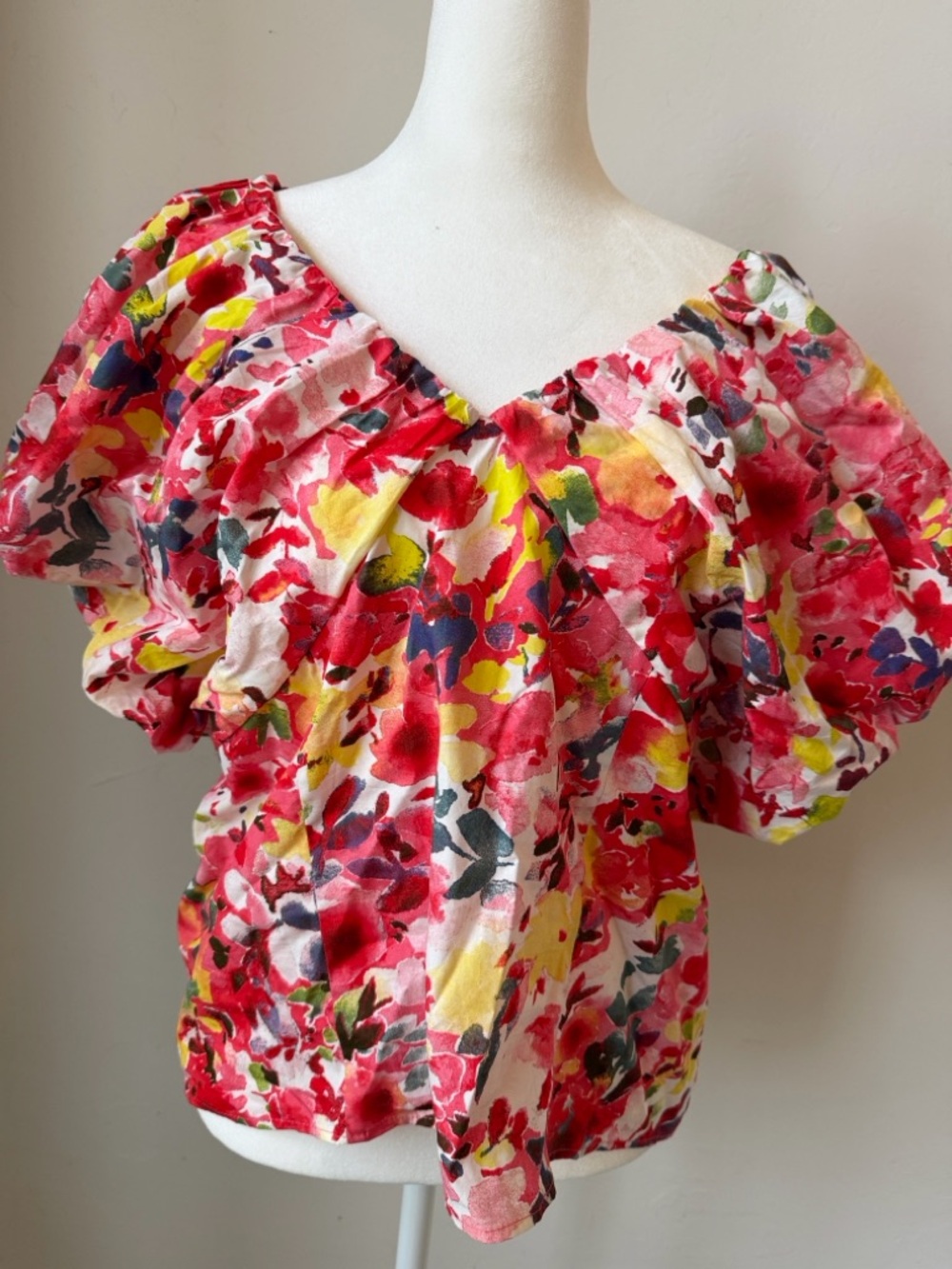 Marc New York Multicolor Floral Puff-Sleeve Blouse